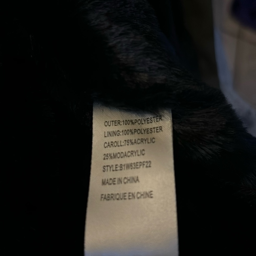 Dylan Tara Zip Up Front Jacket Coat w Black Faux Fur Hoodie Women’s Size Small - Picture 11 of 11